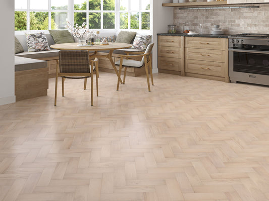 Liberty Wood 14mm Herringbone Engineered Real Wood Flooring Light Oak Brushed UV Lacquered