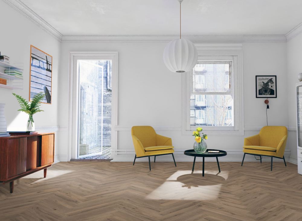 Liberty Lignum Core Mocha Oak Herringbone SPC Rigid Vinyl Flooring