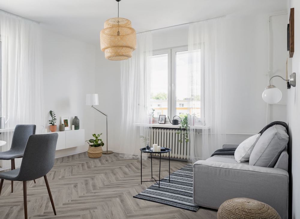 Liberty Lignum Core Rustic Grey Oak Herringbone SPC Rigid Vinyl Flooring