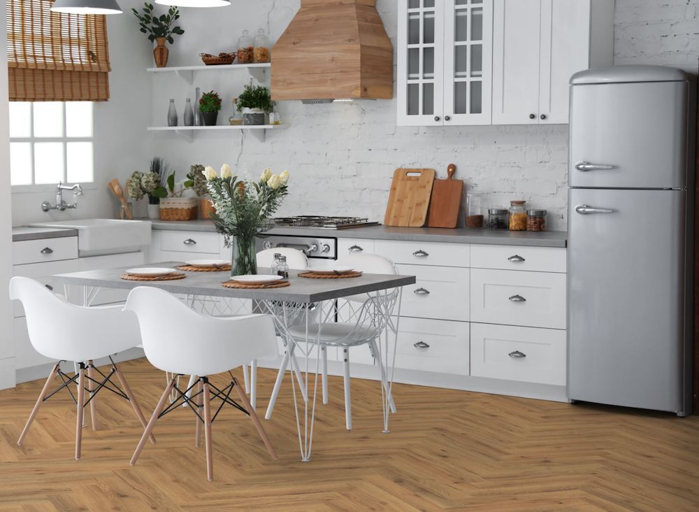 Liberty Lignum Core Ranch Oak Herringbone SPC Rigid Vinyl Flooring