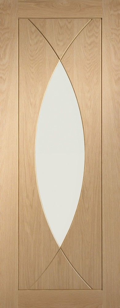 XL Joinery Internal Oak Pesaro Glazed Door With Clear Glass Fully Finished
