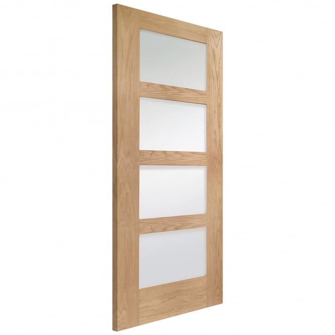 XL Joinery Internal Oak Door Shaker Obscure Glazed Fire Door FD30