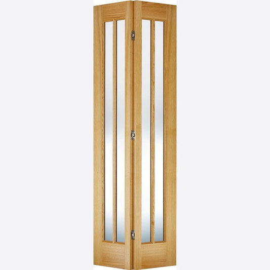XL Joinery Internal Oak Worcester Bi-Fold Door With Clear Glass
