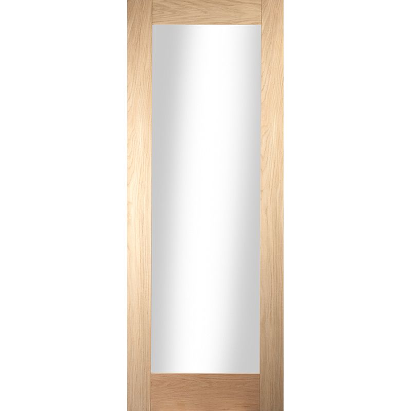 XL Joinery Internal Oak Pattern 10 Clear Glazed Door Fully Finished