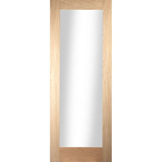 XL Joinery Internal Oak Pattern 10 Clear Glazed Door Fully Finished
