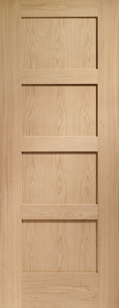 Internal Oak Shaker 4 Panel Door Fire Door FD30 Rated